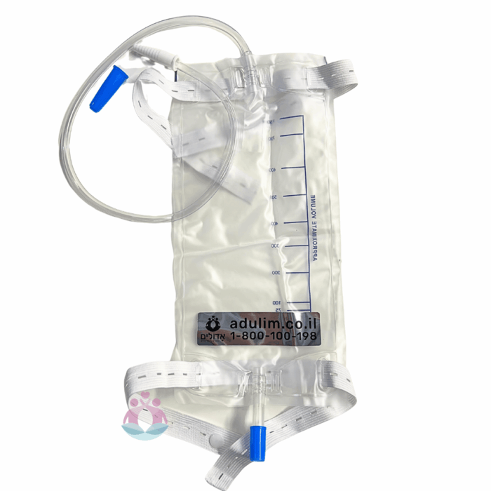 Lag bag with faucet 750ml (3) שקית שתן 750 לרגל עם רצועות וברז ריקון